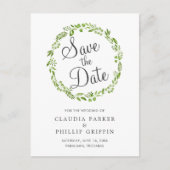 Rusten Krans van Olijfblad Save the Date Aankondigingskaart (Voorkant)