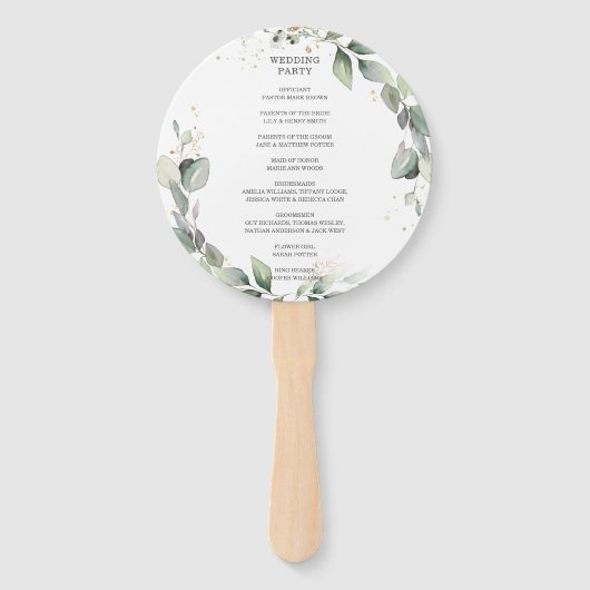 Rusten Kransen Rond Huwelijksprogramma Handwaaier (Achterkant)