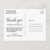 Rusten Moderne Calligrafie Schrift Bedankt Bruilof Briefkaart (Achterkant)