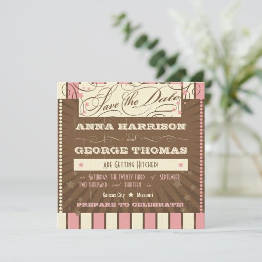 Rusten Poster: Aardbei Mousse Bewaar de datum Save The Date (Staand voorkant)