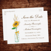 Rusten Sunflower Trouw Bloemstuk Save The Date Briefkaart