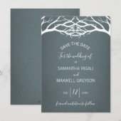 Rusten Winterse Berkenboom Save the Date Kaart (Voorkant / Achterkant)