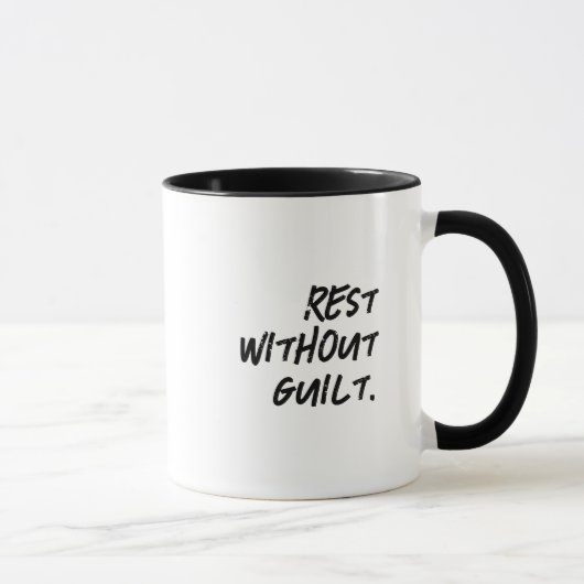 'Rusten Zonder Schuld' Mindfulness Genade Geschenk Mok (Rechts)
