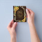 Rusten Zonnebloemen Lichten Kant Boog Bruiloft Flyer (Hand)
