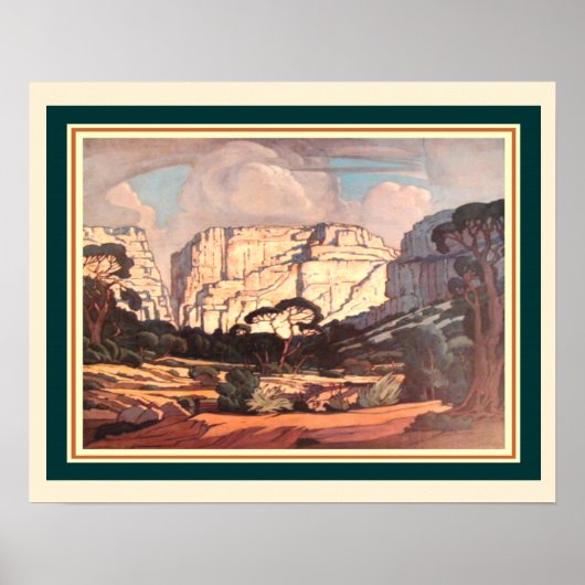 Rustenburg Kloof S. Africa door J.H. Pierneef 16x2 Poster (Voorkant)