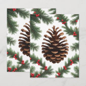 Rustenconus Dennenzak Plat Kerstkaart – Boerderij  (Voorkant / Achterkant)