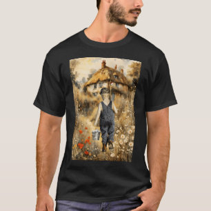 rustend bij het water met een hond t-shirt