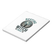 Rustend Heksengezicht Vintage Halloween-ontwerp_1 Notitieblok (Linkerzijde)