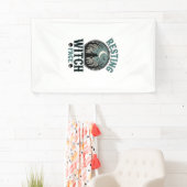 Rustend Heksengezicht Vintage Halloween-ontwerp_1 Spandoek (Insitu)