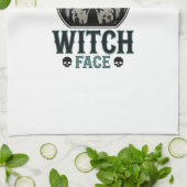Rustend Heksengezicht Vintage Halloween-ontwerp_1 Theedoek (Gevouwen)