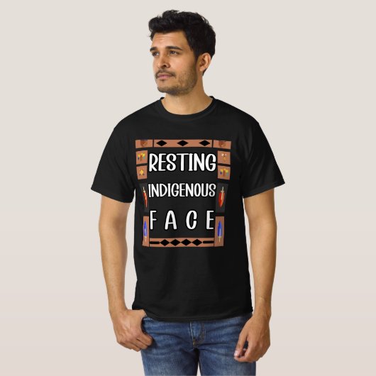rustend inheems gezicht t-shirt (Voorkant volledig)