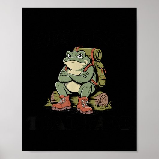 Rustend Padden Gezicht Grappig Chagrijnig Pad Pun  Poster (Voorkant)