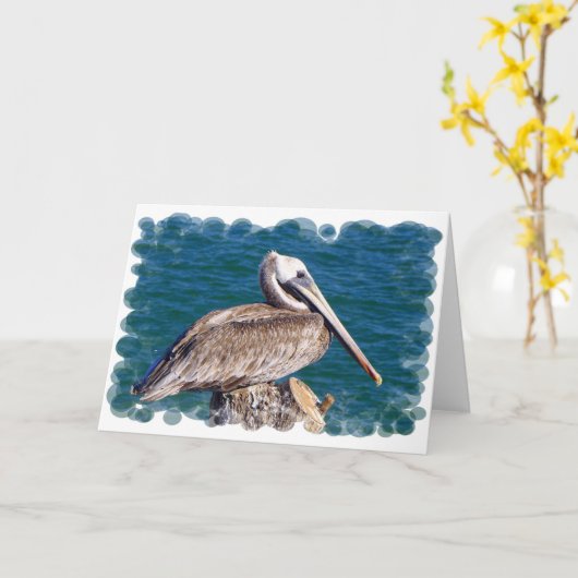 rustend pelikaans Wenskaart Kaart (Gele Bloem)