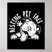 Rustend Pitgezicht Grappige Hond Pitbull Meme Kle Poster (Voorkant)