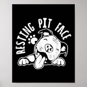 Rustend Pitgezicht Grappige Hond Pitbull Meme Kle Poster