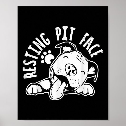 Rustend Pitgezicht Grappige Hond Pitbull Meme Kle Poster (Voorkant)