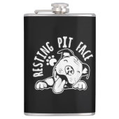 Rustend Pithoof Grappige Hond Pitbull Meme Heupfles (Voorkant)