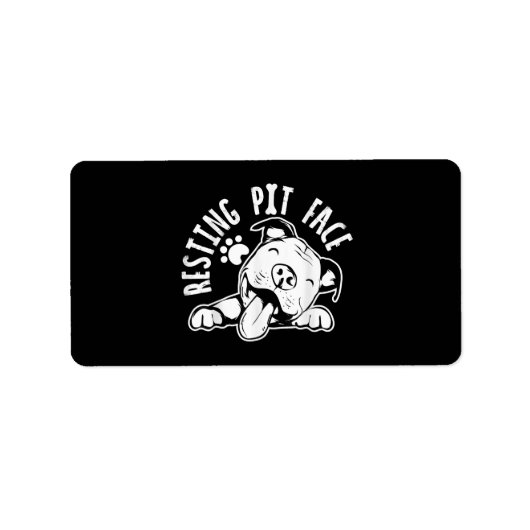 Rustend Pithoud Funny Dog Pitbull Meme Kleding Etiket (Voorkant)