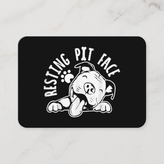 Rustend Pithoud Funny Dog Pitbull Meme Kleding Visitekaartje (Voorkant)