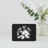 Rustend Pithoud Funny Dog Pitbull Meme Kleding Visitekaartje (Staand voorkant)