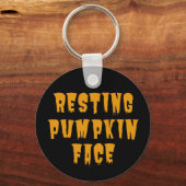 Rustend Pompoengesicht - Grappige Halloween 2022 Sleutelhanger (Voorkant)