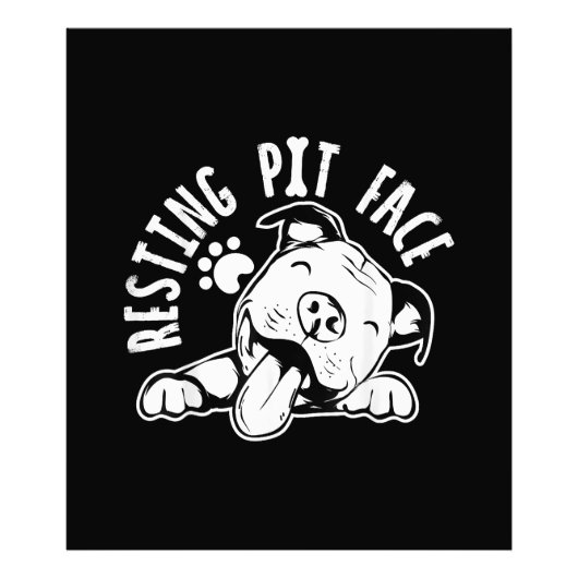 Rustend Putgezicht Grappige Hond Pitbull Meme Foto Afdruk (Voorkant)