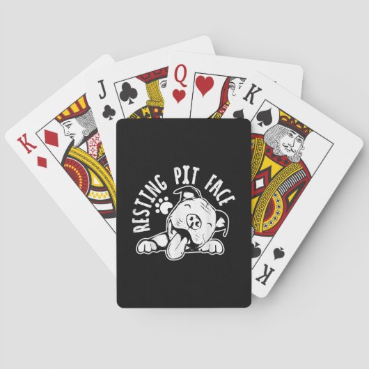 Rustend Putgezicht  Grappige Hond Pitbull Meme Pokerkaarten (Achterkant)