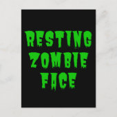 Rustend Zombiegezicht - Grappige Halloween 2022 Briefkaart (Voorkant)