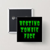 Rustend Zombiegezicht - Grappige Halloween 2022 Vierkante Button 5,1 Cm (Voorkant /achterkant)