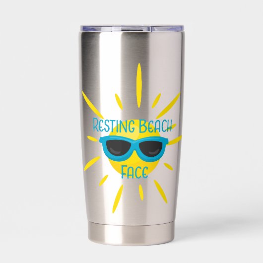 Rustende Beach Gezicht Zonnebril Gepersonaliseerd Geïsoleerde Drinkbeker (Voorkant)