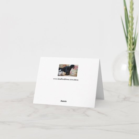 Rustende Bretonse hond notecard Kaart (Achterkant)