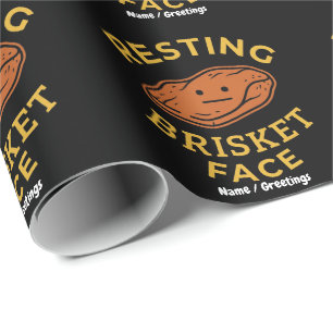 Rustende Brisket Gezicht Grappige BBQ Rook Pitmast Cadeaupapier