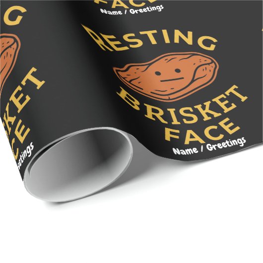 Rustende Brisket Gezicht Grappige BBQ Rook Pitmast Cadeaupapier (Rol Hoek)