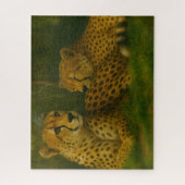 Rustende Cheetah Duo in het bos Legpuzzel (Verticaal)