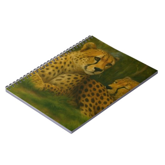 Rustende Cheetah Duo in het bos Notitieboek (Linkerzijde)