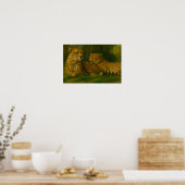 Rustende Cheetah Duo in het bos Poster (Keuken)