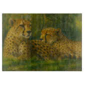 Rustende Cheetah Duo in het bos Snijplank (Voorkant)