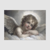 Rustende Cherubijn Engel Zachte Wolk Decoupage Tissuepapier (Voorkant)