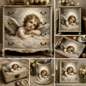 Rustende Cherubijn Engel Zachte Wolk Decoupage Tissuepapier