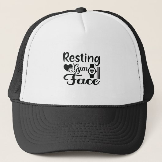 Rustende Gym Face-Gym-Workout-Fitheid-Funny Trucker Pet (Voorkant)