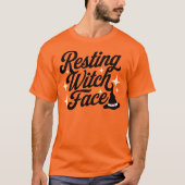 Rustende heks gezicht grappige sarcastische retro  t-shirt (Voorkant)