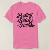 Rustende heks gezicht grappige sarcastische retro  t-shirt (Design voorkant)