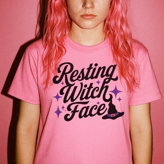 Rustende heks gezicht grappige sarcastische retro  t-shirt