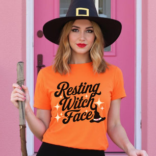 Rustende heks gezicht grappige sarcastische retro t-shirt