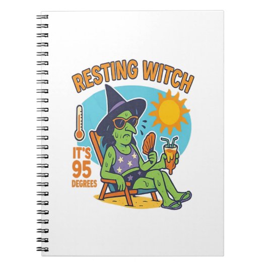 Rustende heks - Summerween Premium Notitieboek (Voorkant)