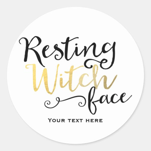 Rustende Heksengezicht Halloween Kostuumfeest Ronde Sticker (Voorkant)