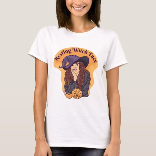 Rustende Heksengezicht - Halloween T-shirt (Voorkant)