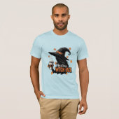 Rustende Heksengezicht Koffie Halloween T-shirt (Voorkant volledig)