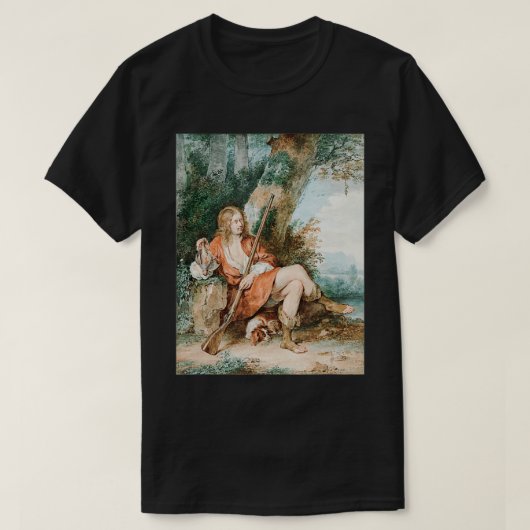  rustende Hunter Illustratie van Aert Schoum T-shirt (Design voorkant)