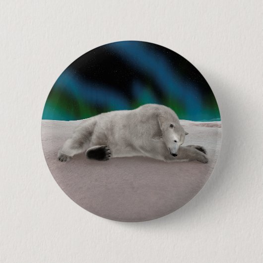 Rustende ijsbeer ronde button 5,7 cm (Voorkant)